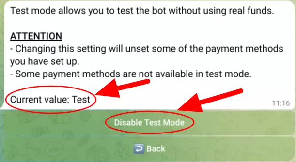 TGmembership Bot - Enable or Disable Test Mode