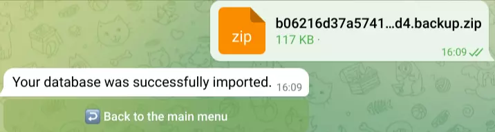 TGmembership Bot - Importing Backup Archive File