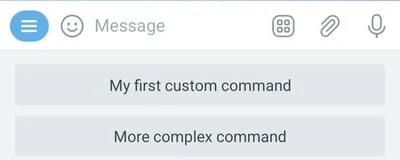 Viewing advanced custom commands in TGmembership: Users can see both basic and advanced commands in the /start menu.