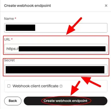 GoCardless Webhook Endpoint Creation Form