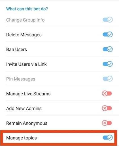 Make sure your bot has the necessary permission to "Manage Topics" in your support group.