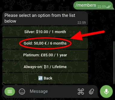 Access token plan selection