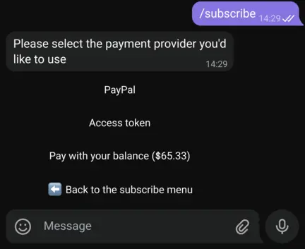 Affiliates using earned credit to purchase new subscriptions