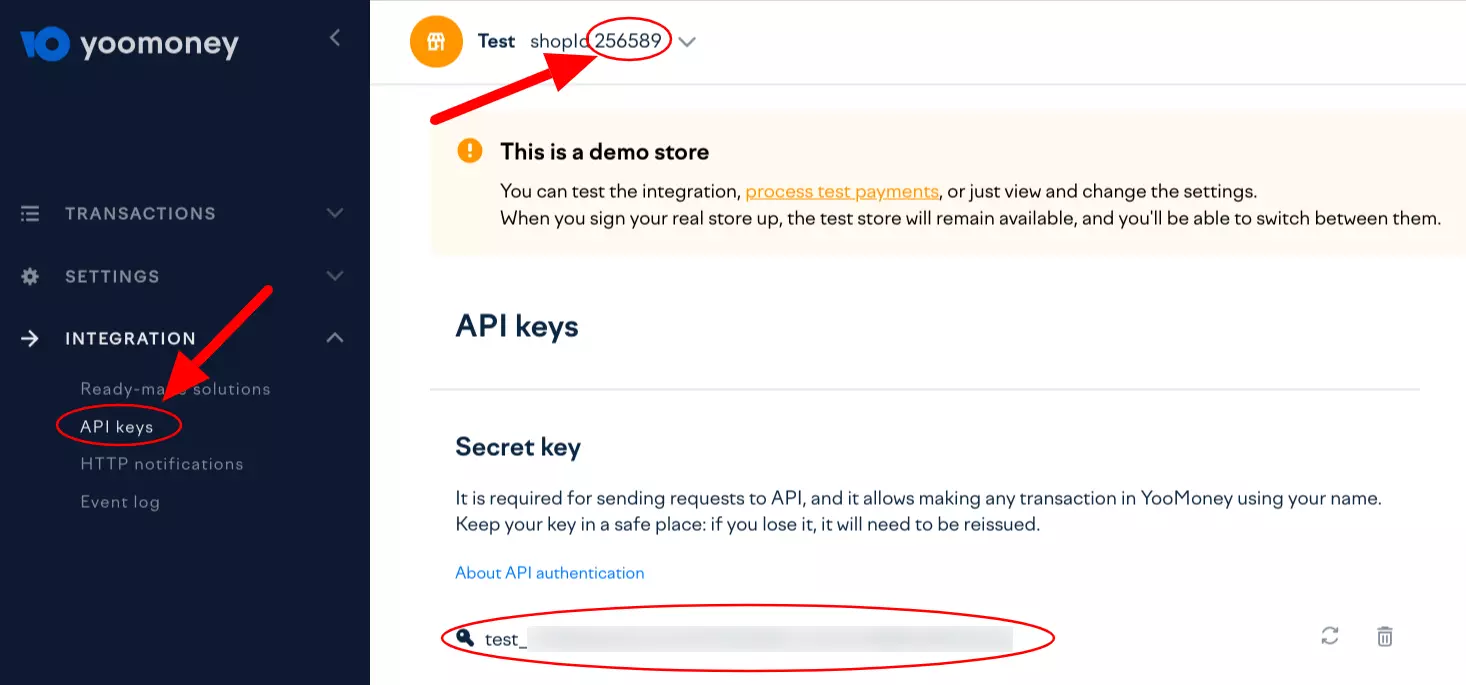 YooKassa API Key Retrieval